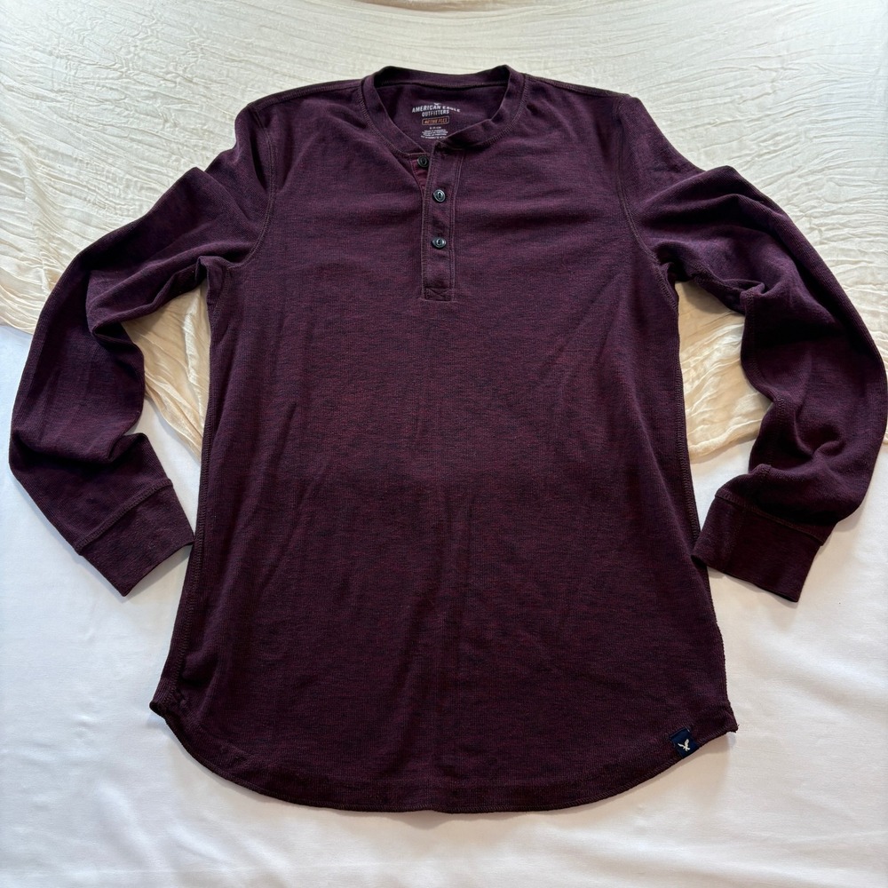 American Eagle Mens Active Flex Waffle Knit Long Sleeve Top Size S